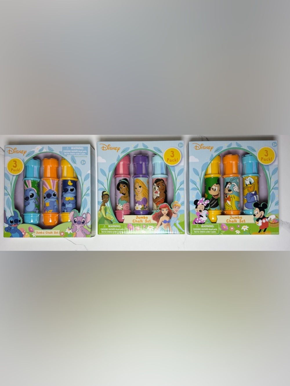 Disney Princess Jumbo Chalk Set - Pink, Purple, Light Blue - 3 Pack